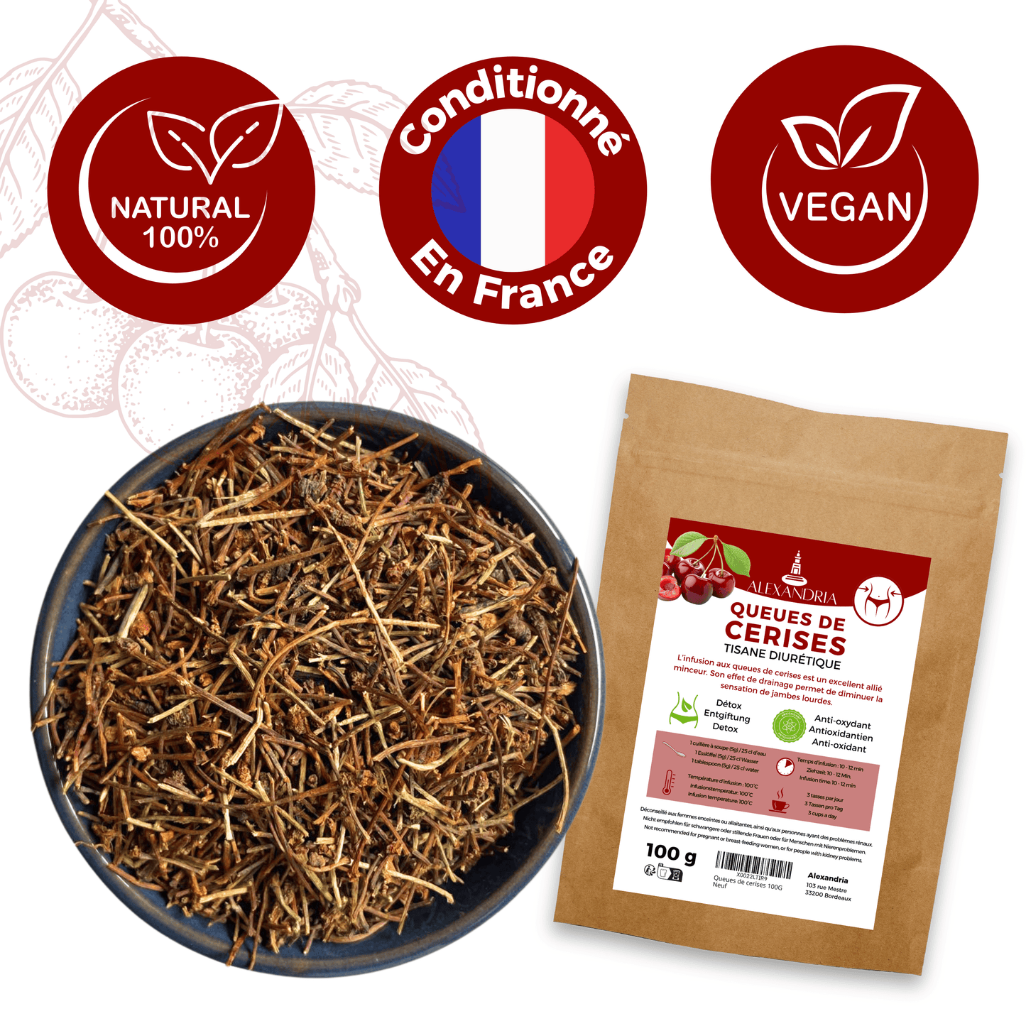 Queues de Cerises — Tisane Drainante & Détox | 100g