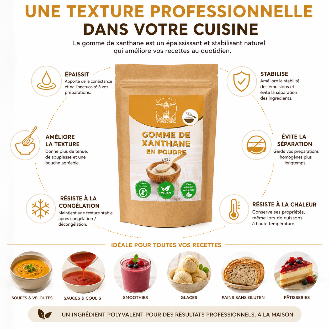 Gomme de Xanthane 100g | Épaississant Sans Gluten | Pâtisserie, Glaces & Desserts