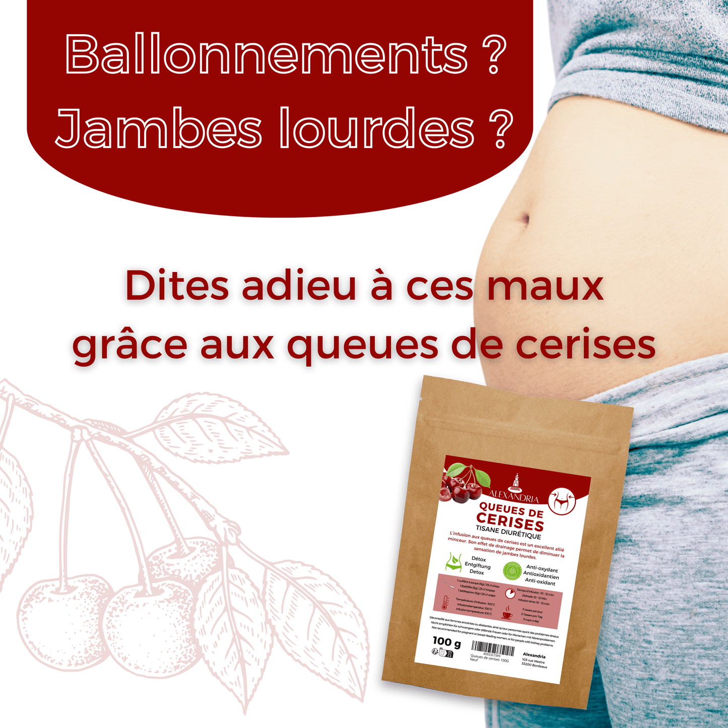 Queues de Cerises — Tisane Drainante & Détox | 100g
