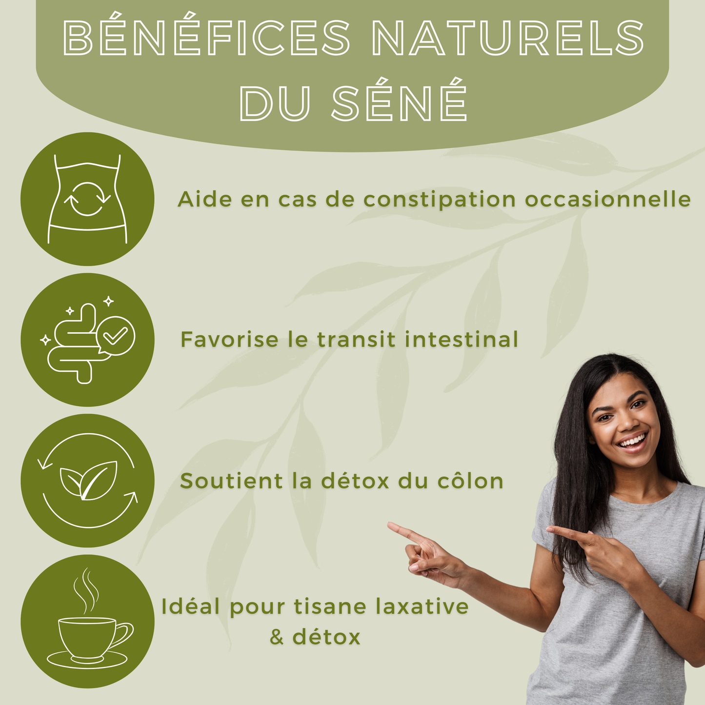 Feuilles de Séné 100g — Senna Alexandrina | Tisane Laxative Naturelle | Détox Côlon & Transit Intestinal
