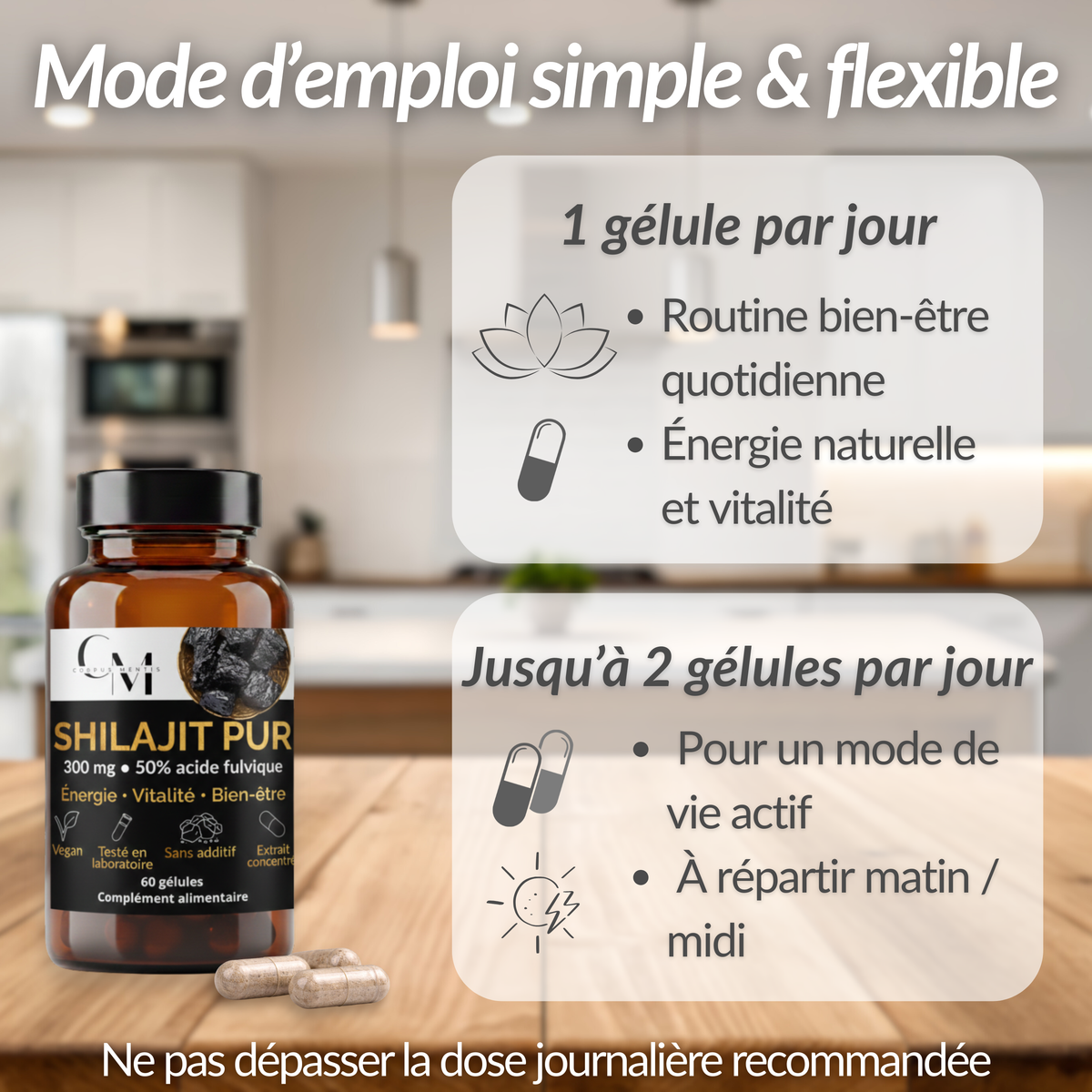 Shilajit Pur de l'Himalaya | Énergie, Vitalité & Focus | 60 Gélules Vegan — Corpus Mentis