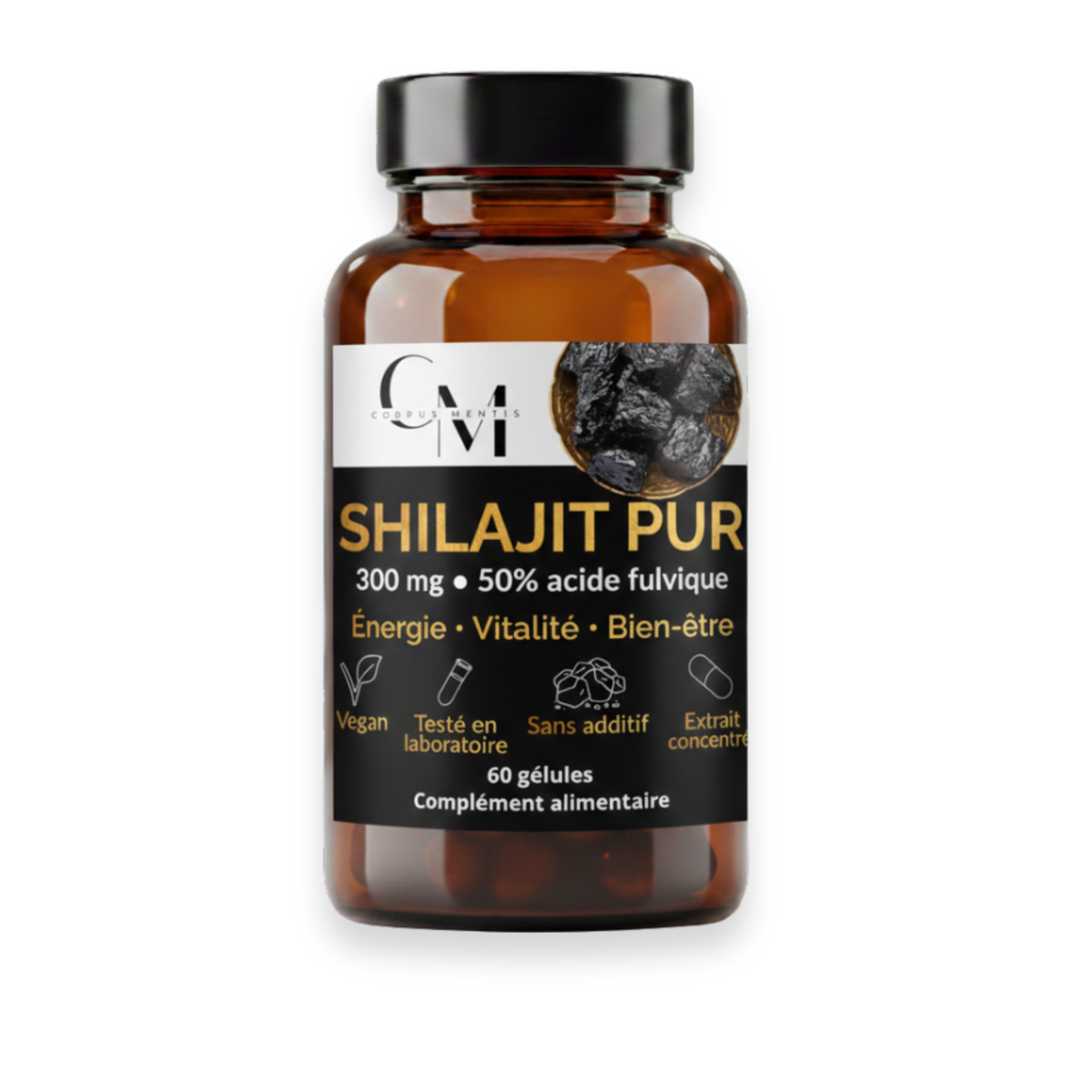 Shilajit Pur de l'Himalaya | Énergie, Vitalité & Focus | 60 Gélules Vegan — Corpus Mentis