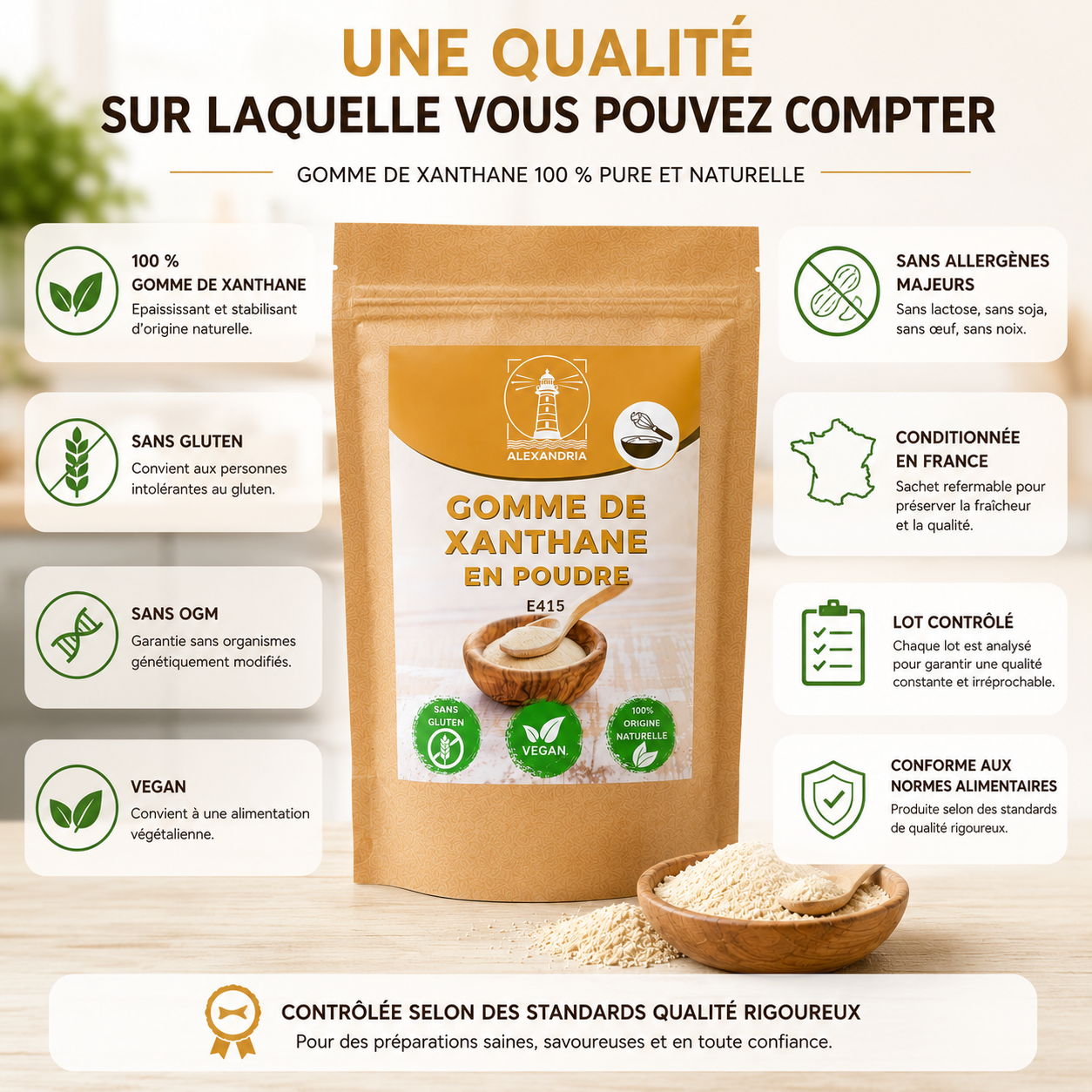 Gomme de Xanthane 100g | Épaississant Sans Gluten | Pâtisserie, Glaces & Desserts
